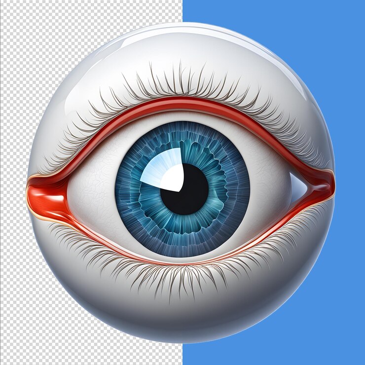 PSD 人体の3dレンダリングの眼球医学イラスト