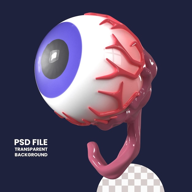 PSD eyeball out 3d illustration icon