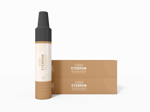 Eyebrow pencil branding packaging mockup