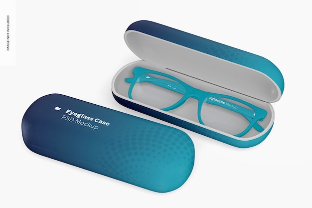 PSD eyeglass cases mockup, opened