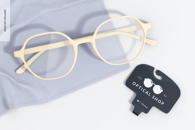 Eyeglasses with Scarf Mockup Top View