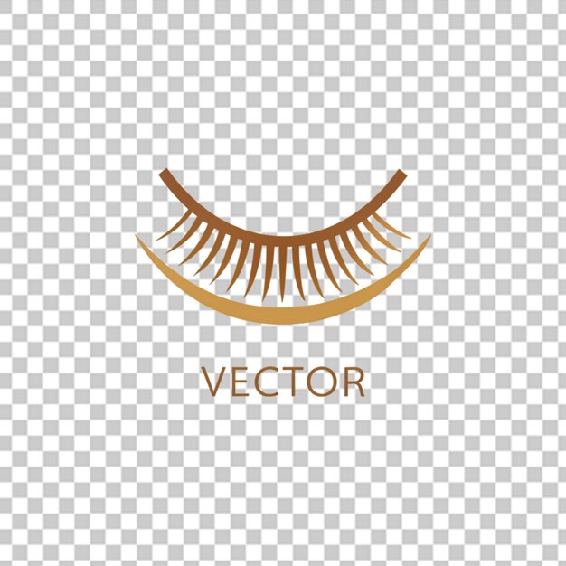 Eyelash extension logo illustration on transparent background