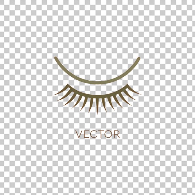 Eyelash extension logo illustration on transparent background