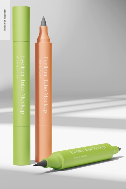 Eyeliner tubes mockup, left view