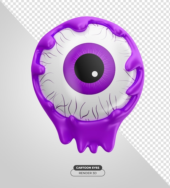 Eyes for halloween 3d render cartoon illustration with transparent background