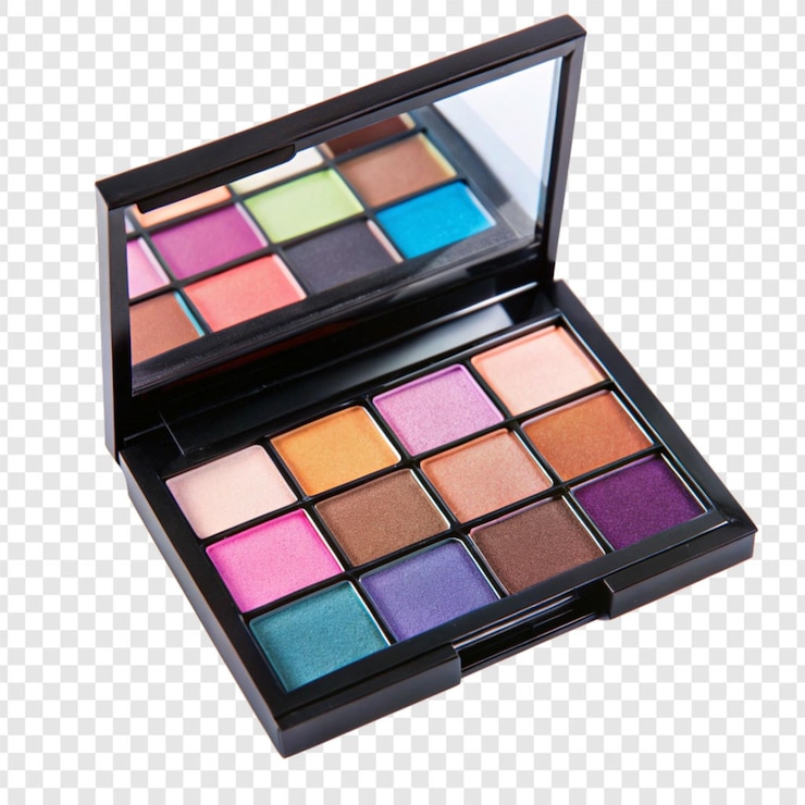 PSD eyeshadow isolated on transparent background