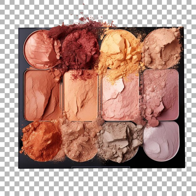 PSD eyeshadow palette on transparent background