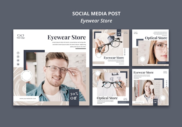 PSD eyewear store social media post