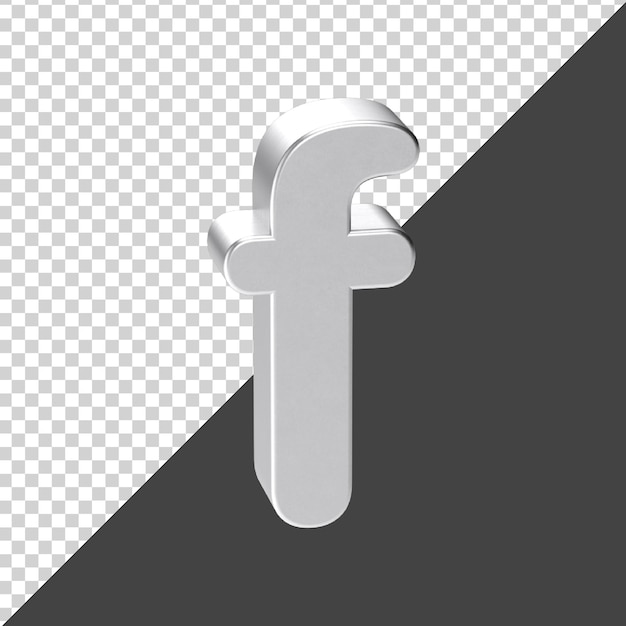 PSD 3 d レンダリングでシルバーで作られた f 文字 3 d リアルな文字 f