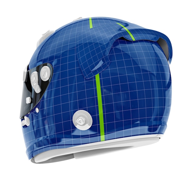 PSD mockup di casco f1 back half side view mockup