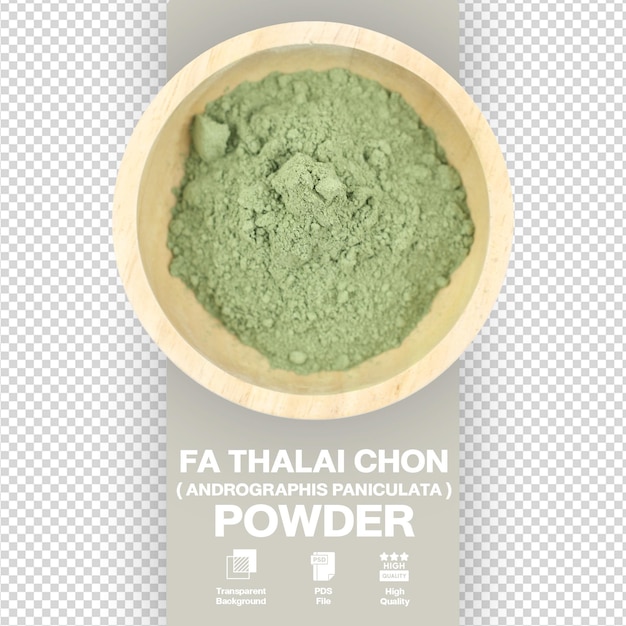 PSD fa thalai chon powder andrographis paniculata in wooden bowl