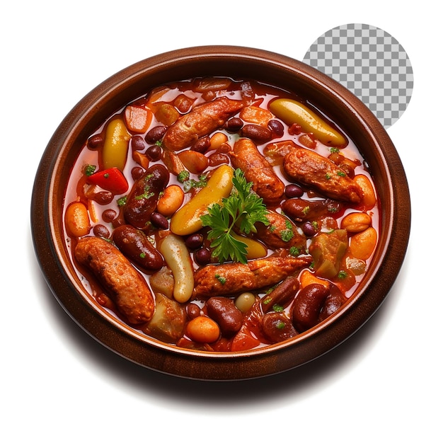 PSD fabada rich spanish bean stew na przezroczystym tle