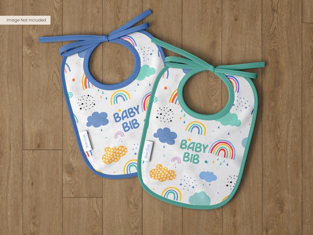 Fabric baby bib branding mockup