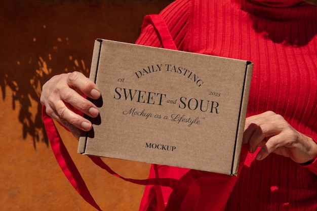 fabric bag  with box mockup