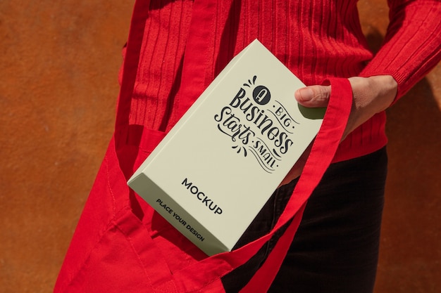 Fabric bag with packaging mockup design