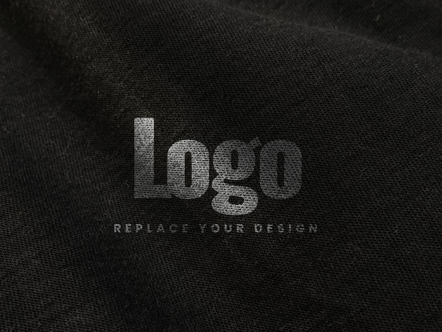 Fabric canvas print screen logo mockup  realistic