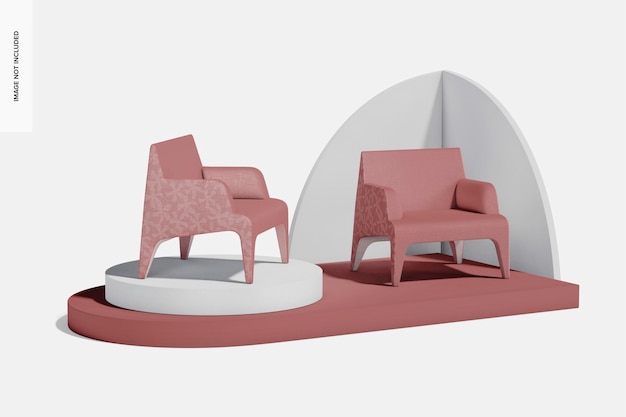 PSD fabric chairs mockup