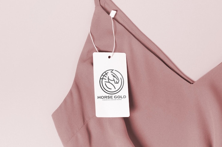PSD fabric clothing labels mockup in real context template logo mockup maker 3d mockup logo design