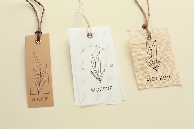 PSD fabric clothing labels mockup