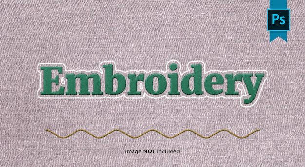 Fabric embroidery text effect