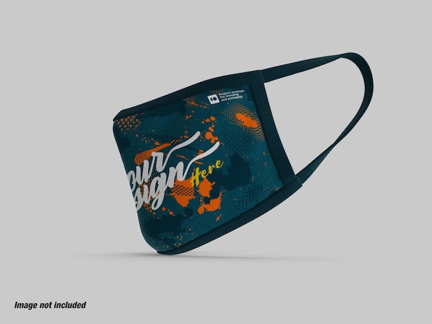 PSD maschera facciale in tessuto vista lato sinistro mockup