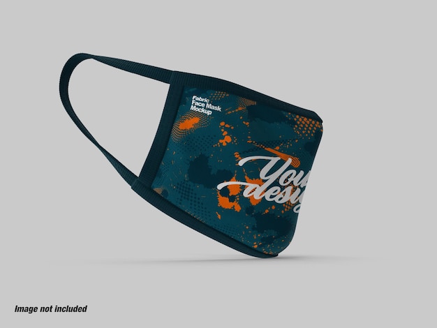 PSD maschera viso in tessuto vista lato destro mockup