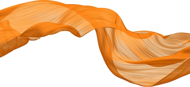 Fabric Flow Cloth Wave orange Waving Silk Flying Textile 3d rendering