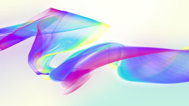 Fabric Flowing Cloth Wave Waving Multicolor Silk Flying Textile 3d render