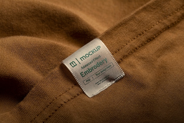 Fabric label on clothing mockup