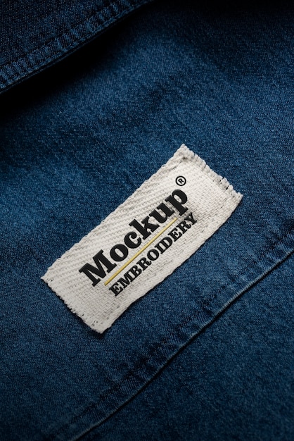 PSD fabric label on clothing mockup