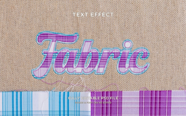 Fabric pattern text effect