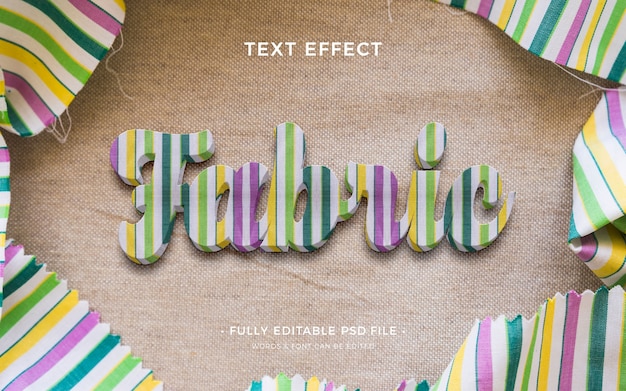 Fabric pattern text effect