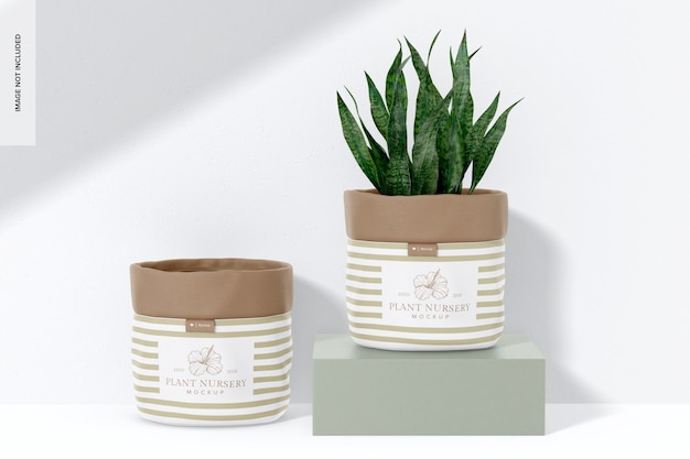 Fabric plant pot covers mockup