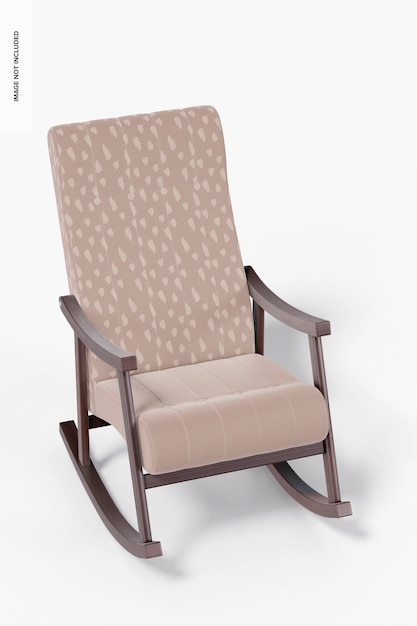 fabric rocking chair mockup, perspective