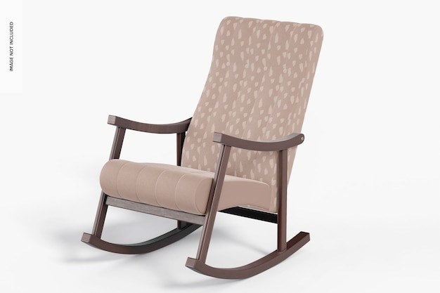 PSD fabric rocking chair mockup, right view