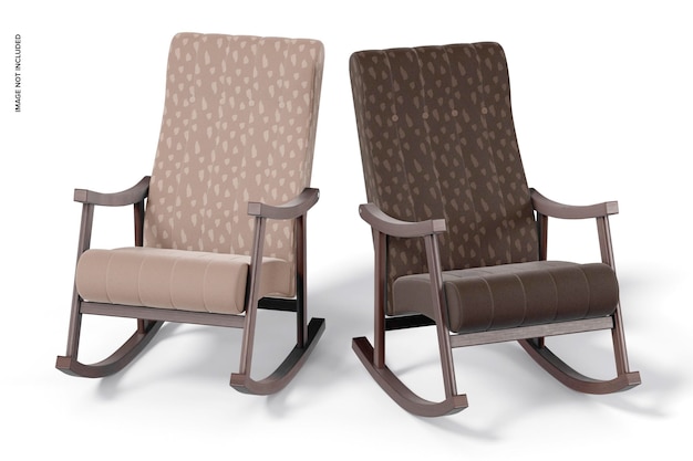fabric rocking chairs mockup