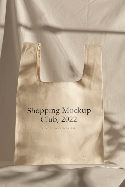 PSD fabric shopping bag mockup design