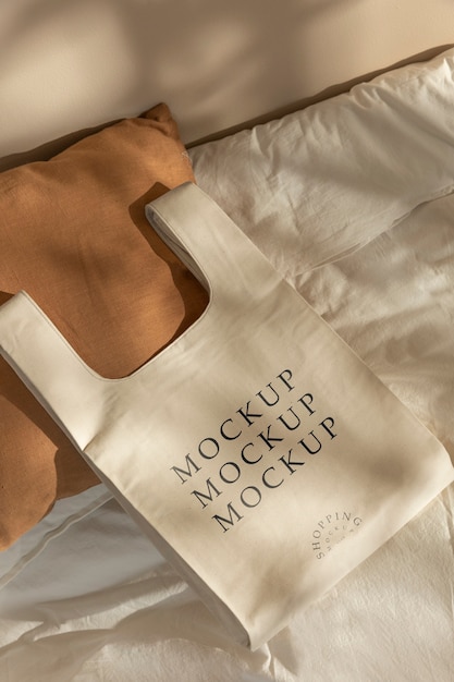 Fabric shopping bag mockup design