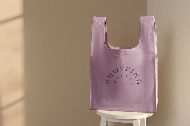 PSD fabric shopping bag mockup design