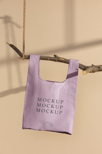 PSD fabric shopping bag mockup design