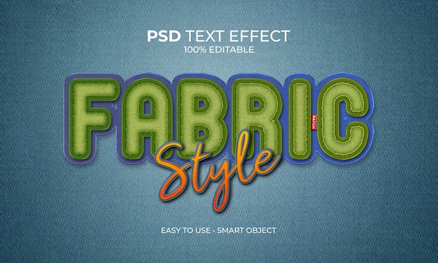 Fabric style patch text effect