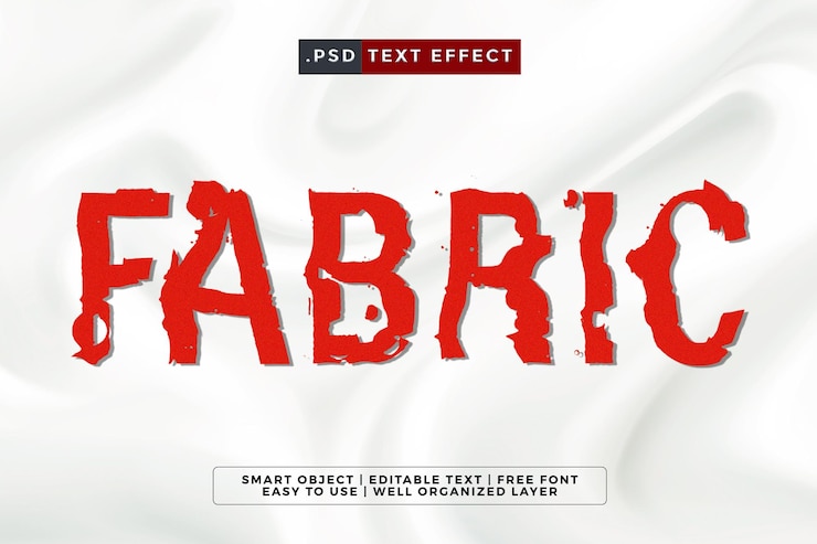 PSD fabric text effect editable luxury and grunge text style