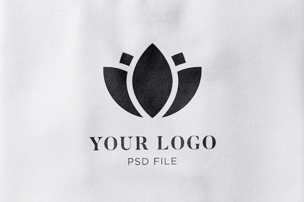 Fabric texture effect logo mockup