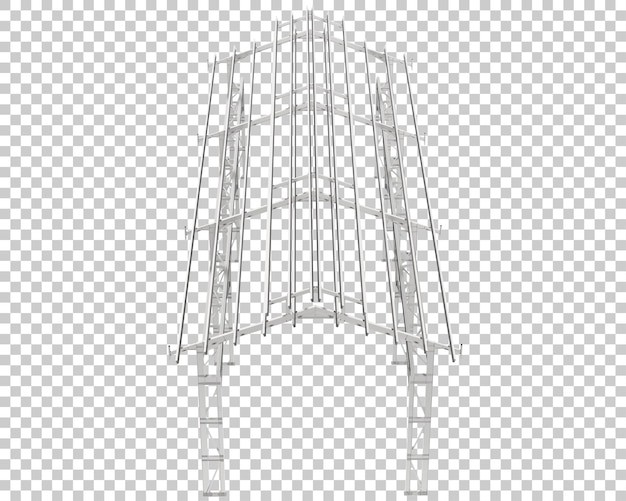 Fabrieksframe geïsoleerd op transparante achtergrond 3D-rendering illustratie