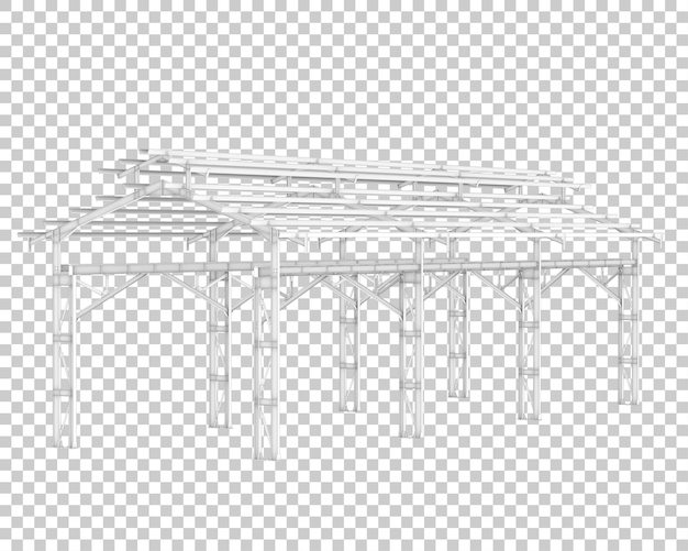 Fabrieksframe geïsoleerd op transparante achtergrond 3d-rendering illustratie