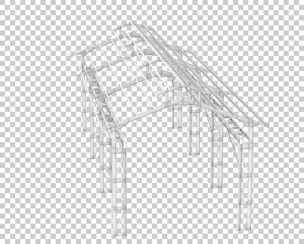 Fabrieksframe geïsoleerd op transparante achtergrond 3D-rendering illustratie
