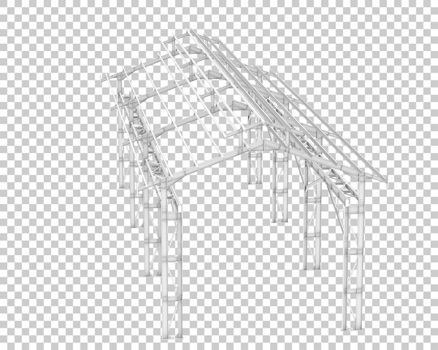 PSD fabrieksframe geïsoleerd op transparante achtergrond 3d-rendering illustratie