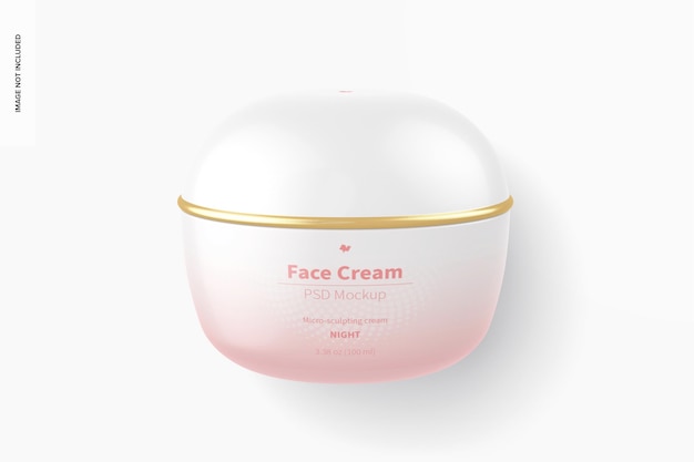 Face cream mockup, top view