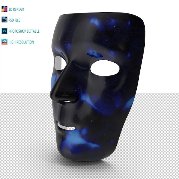 PSD file psd di modellazione 3d della maschera facciale