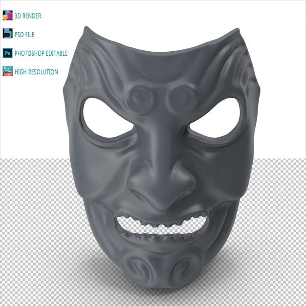 File psd di modellazione 3d della maschera facciale